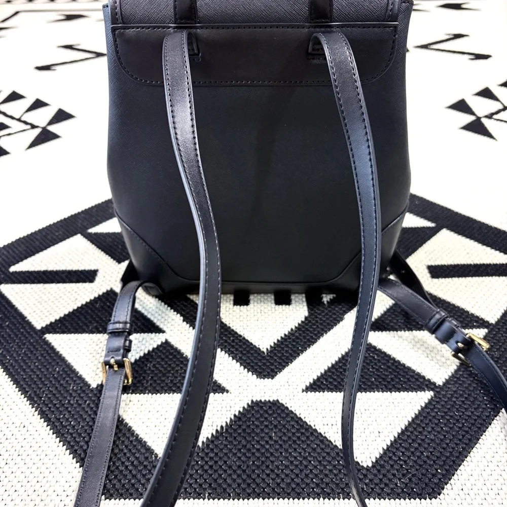 Michael Kors Harrison Medium Saffiano Leather Backpack in Black
